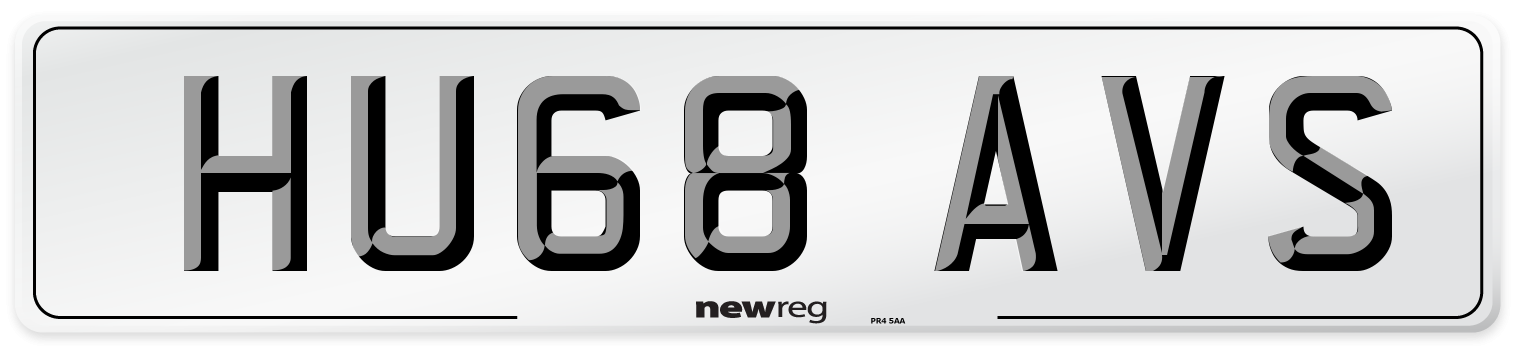 HU68 AVS Number Plate from New Reg